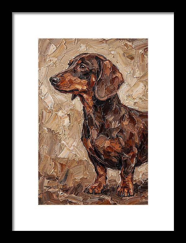 Dachshund In Palette Knife Style