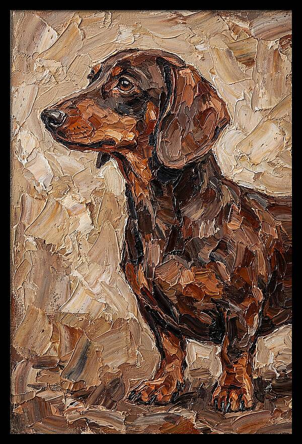 Dachshund In Palette Knife Style