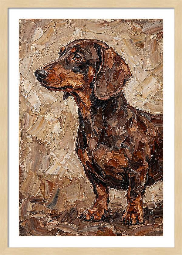 Dachshund In Palette Knife Style