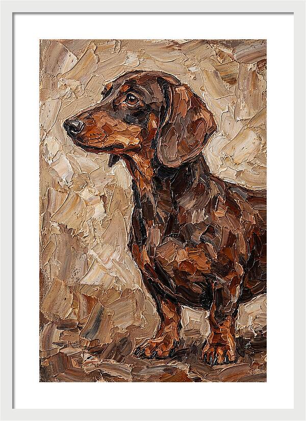 Dachshund In Palette Knife Style