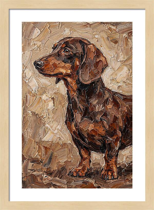 Dachshund In Palette Knife Style