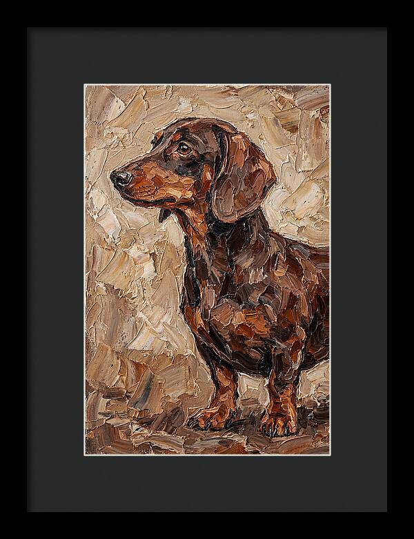 Dachshund In Palette Knife Style