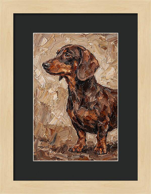 Dachshund In Palette Knife Style
