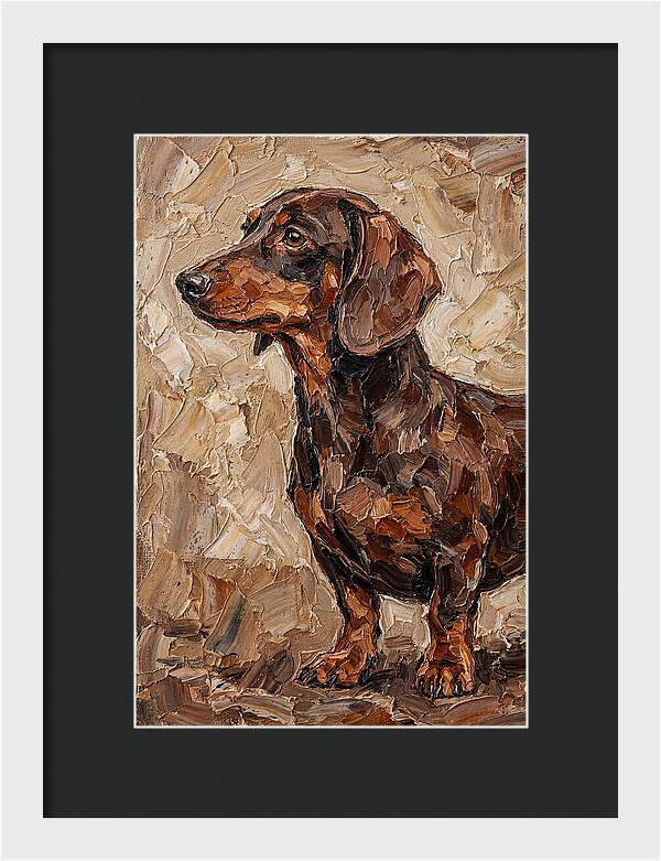Dachshund In Palette Knife Style