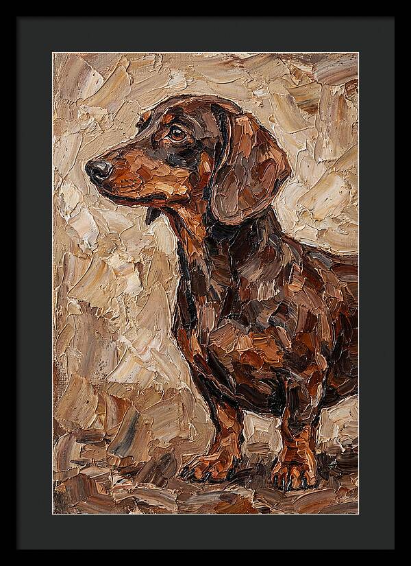 Dachshund In Palette Knife Style