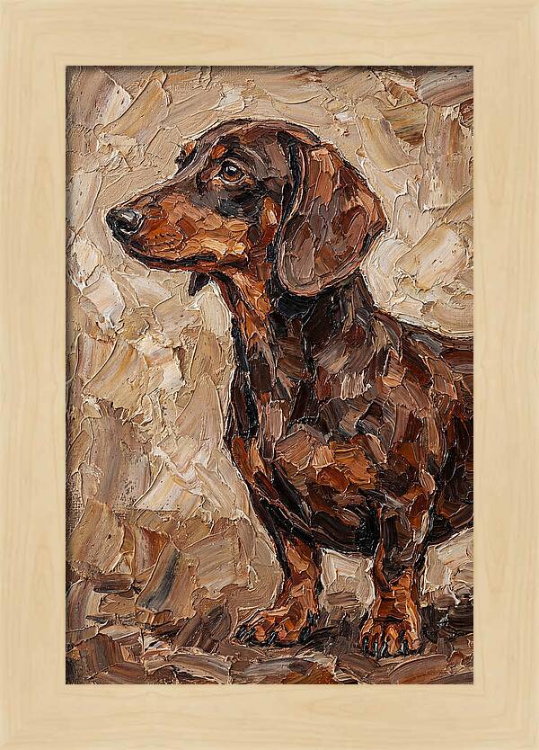Dachshund In Palette Knife Style