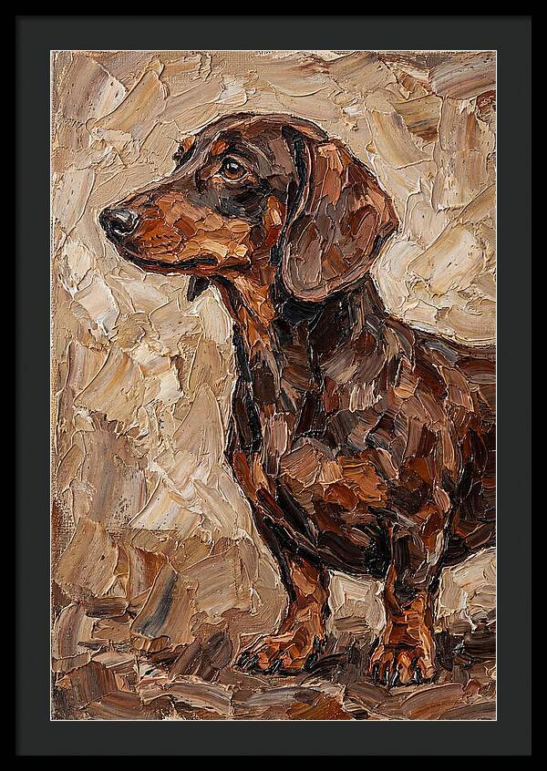 Dachshund In Palette Knife Style
