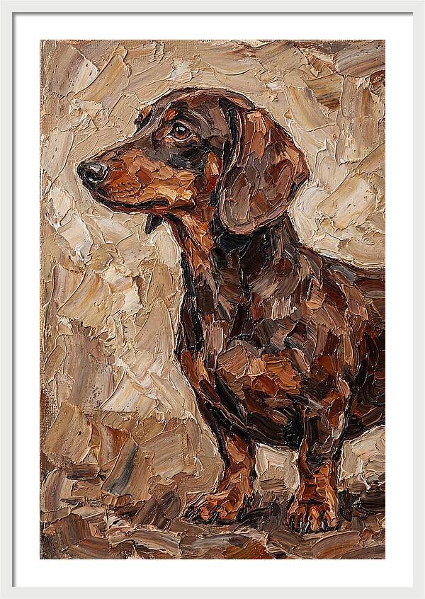 Dachshund In Palette Knife Style