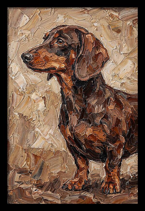 Dachshund In Palette Knife Style