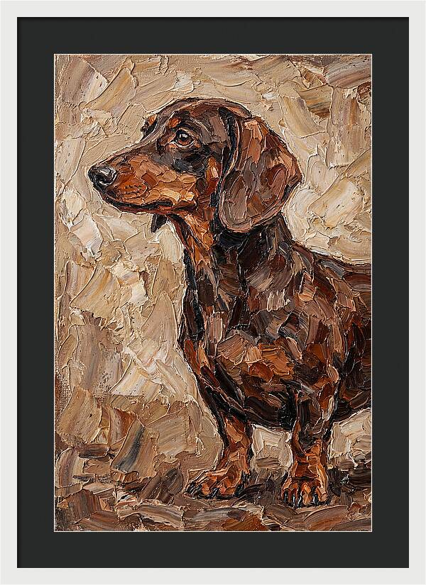 Dachshund In Palette Knife Style
