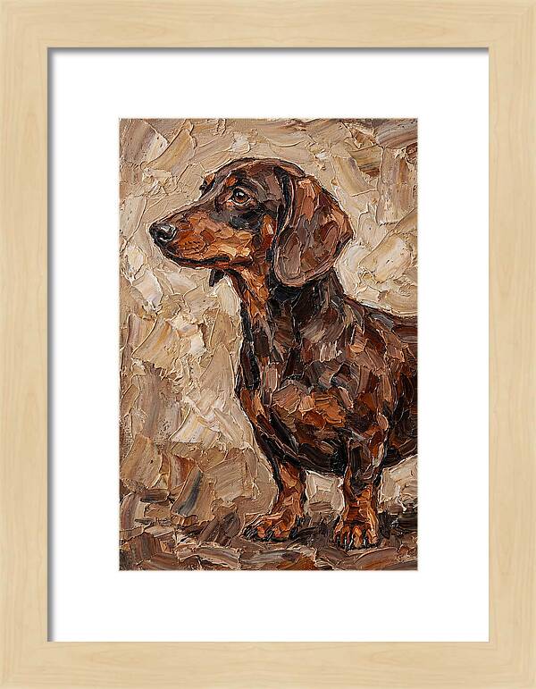 Dachshund In Palette Knife Style