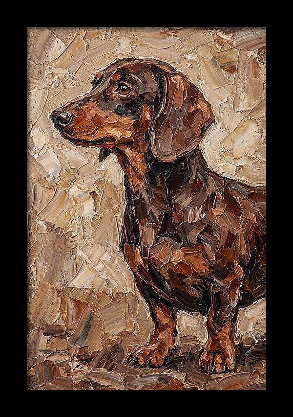 Dachshund In Palette Knife Style