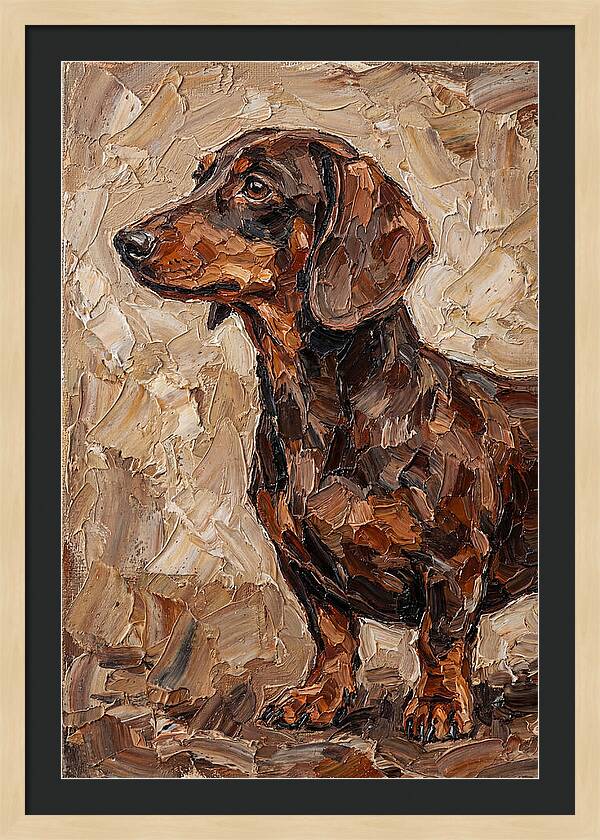 Dachshund In Palette Knife Style