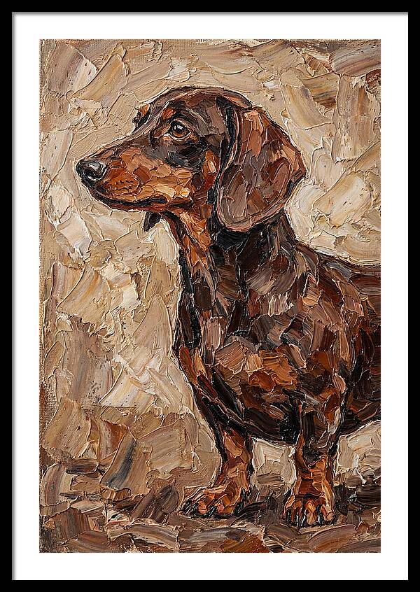 Dachshund In Palette Knife Style