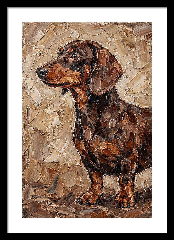 Dachshund In Palette Knife Style