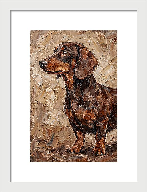 Dachshund In Palette Knife Style