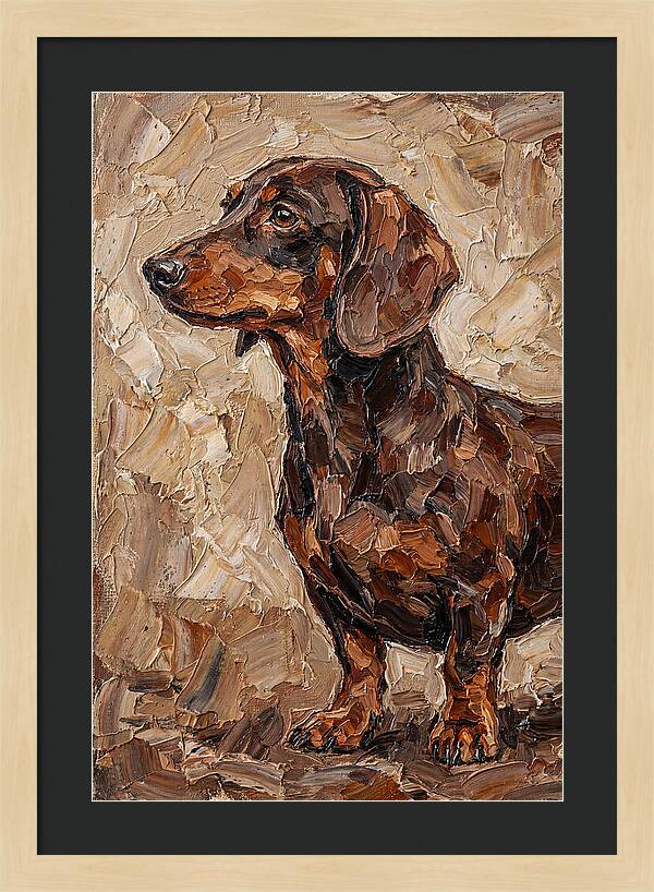 Dachshund In Palette Knife Style