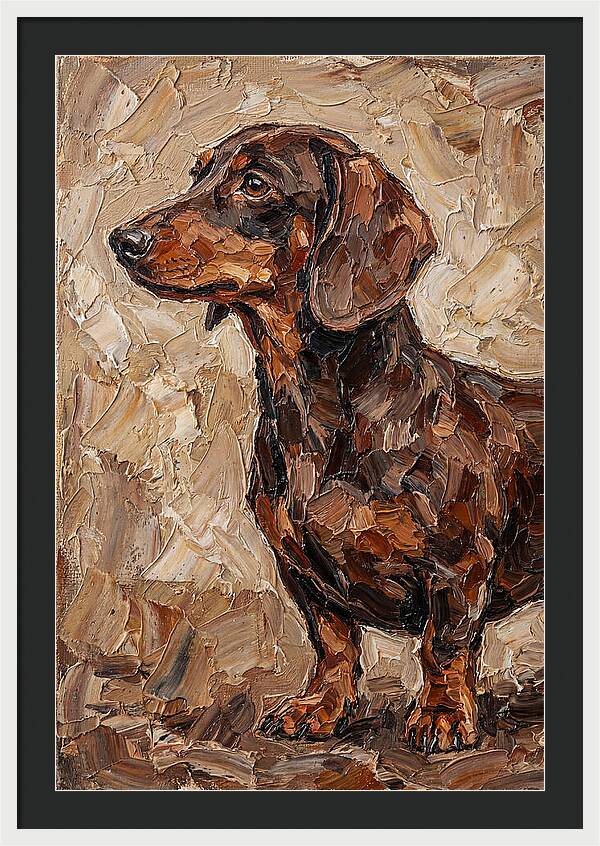Dachshund In Palette Knife Style