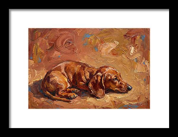 Dachshund Relaxing In Warm Tones
