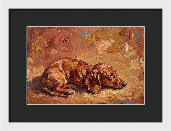 Dachshund Relaxing In Warm Tones