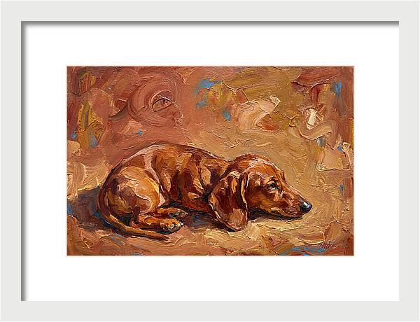 Dachshund Relaxing In Warm Tones