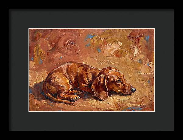 Dachshund Relaxing In Warm Tones