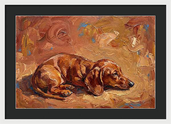 Dachshund Relaxing In Warm Tones