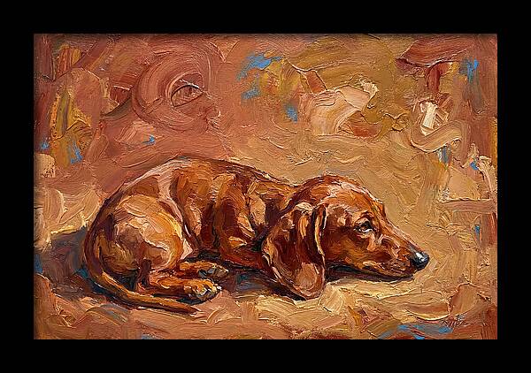 Dachshund Relaxing In Warm Tones
