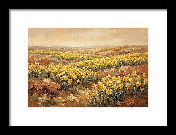 Daffodil Field Under Sunny Skies