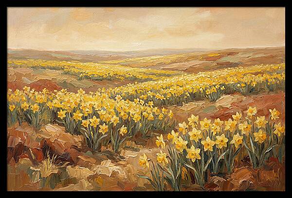 Daffodil Field Under Sunny Skies