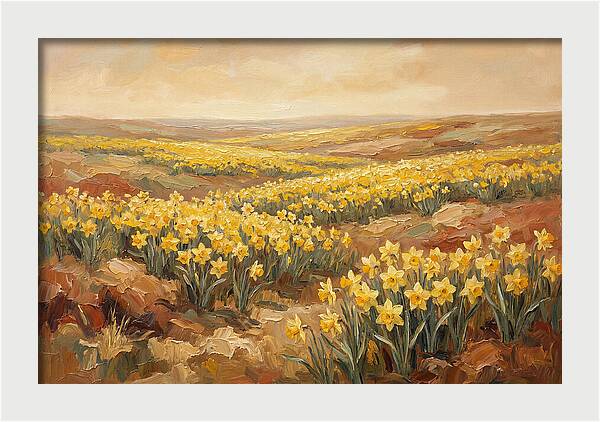 Daffodil Field Under Sunny Skies