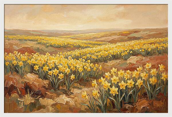Daffodil Field Under Sunny Skies