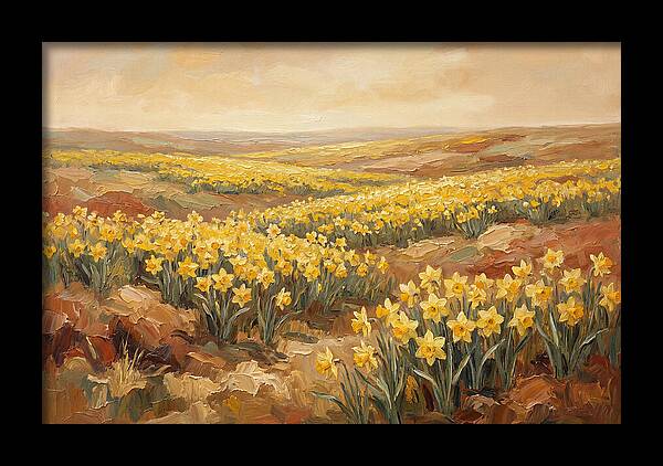 Daffodil Field Under Sunny Skies