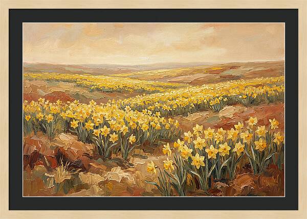 Daffodil Field Under Sunny Skies