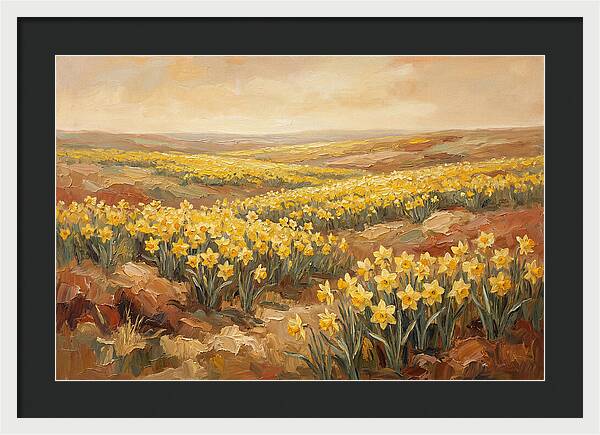 Daffodil Field Under Sunny Skies