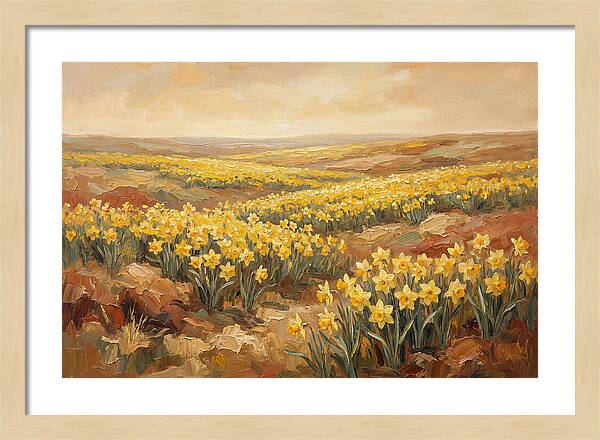 Daffodil Field Under Sunny Skies
