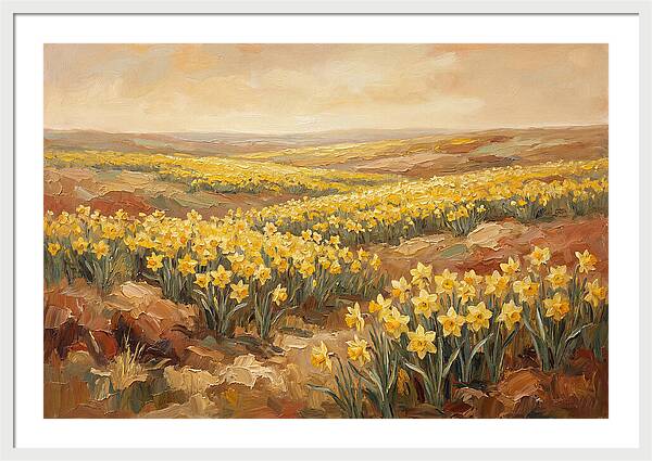 Daffodil Field Under Sunny Skies