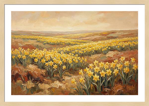 Daffodil Field Under Sunny Skies