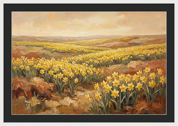Daffodil Field Under Sunny Skies