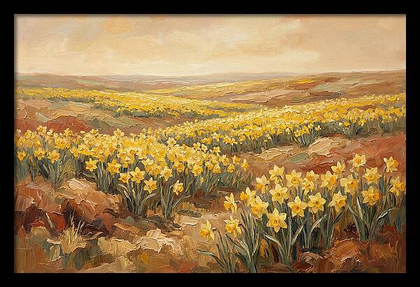 Daffodil Field Under Sunny Skies