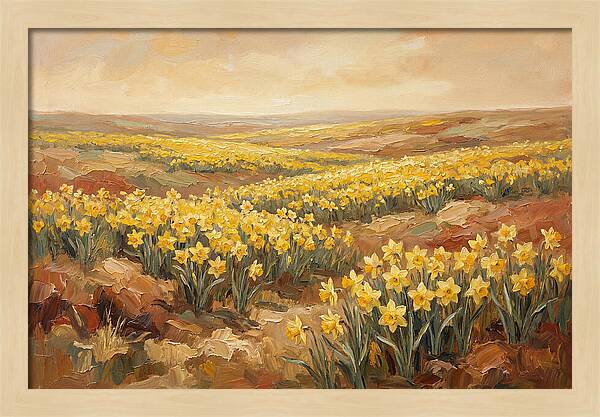 Daffodil Field Under Sunny Skies