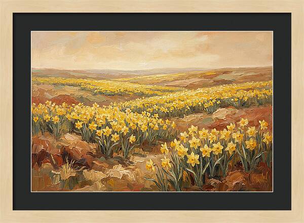 Daffodil Field Under Sunny Skies