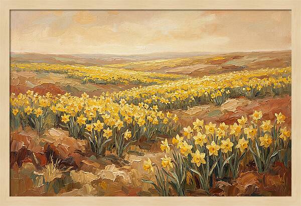 Daffodil Field Under Sunny Skies