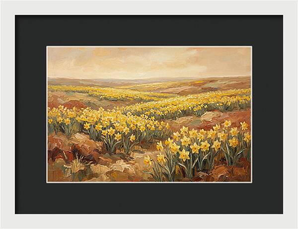 Daffodil Field Under Sunny Skies