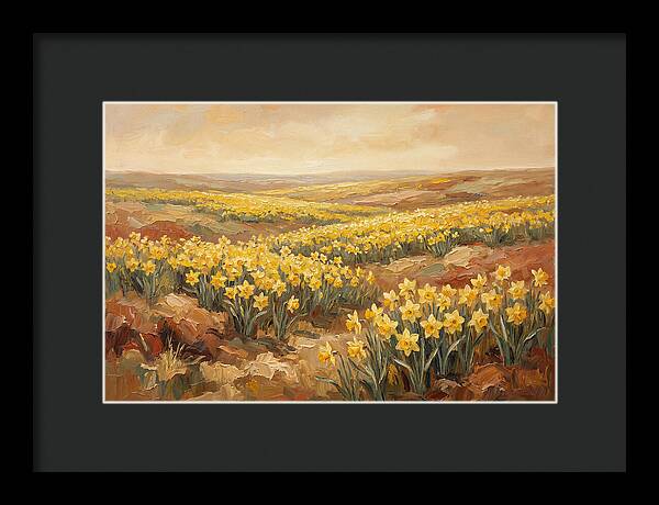 Daffodil Field Under Sunny Skies