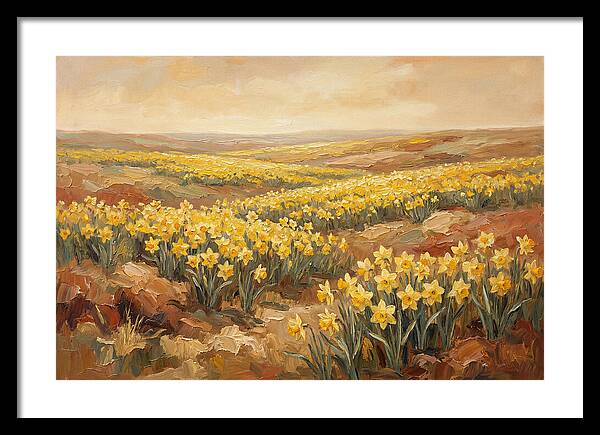 Daffodil Field Under Sunny Skies