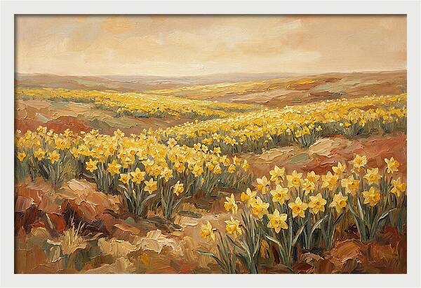 Daffodil Field Under Sunny Skies