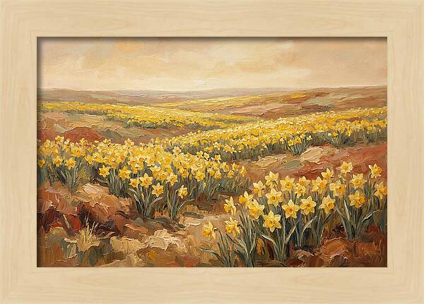 Daffodil Field Under Sunny Skies