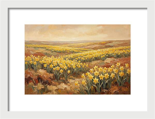 Daffodil Field Under Sunny Skies