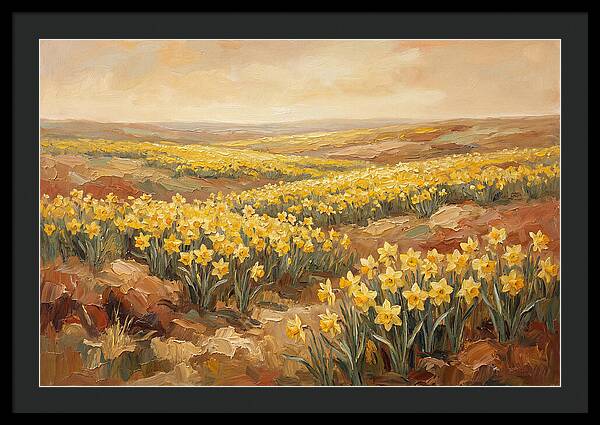 Daffodil Field Under Sunny Skies